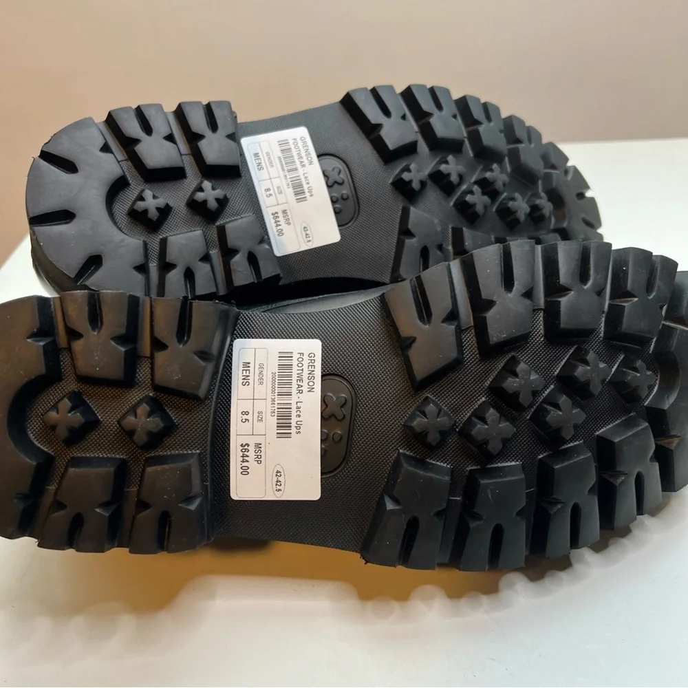 Grenson Landon Leather Derby Shoes Mens US 8.5 Black New - Picture 11 of 15